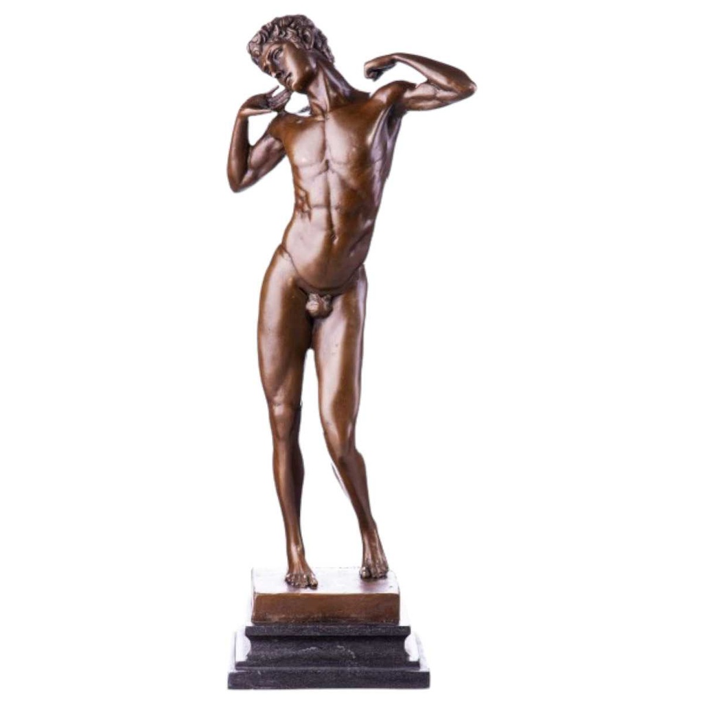 [LA-64045] Bronze Skulptur Figur Bronzeskulptur Bronzefigur Männlicher Akt