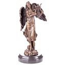 Bronze Skulptur Figur Bronzeskulptur Bronzefigur Engel mit Lyra