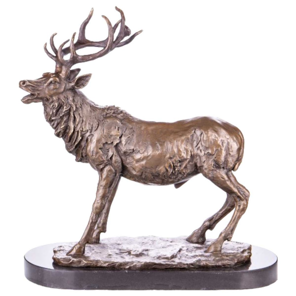 [LA-64081] Bronze Skulptur Figur Bronzeskulptur Bronzefigur Hirsch #64081