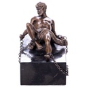 Bronze Skulptur Figur Bronzeskulptur Bronzefigur Mythologie Des Titanen Prometheus Am Felsen Festgek