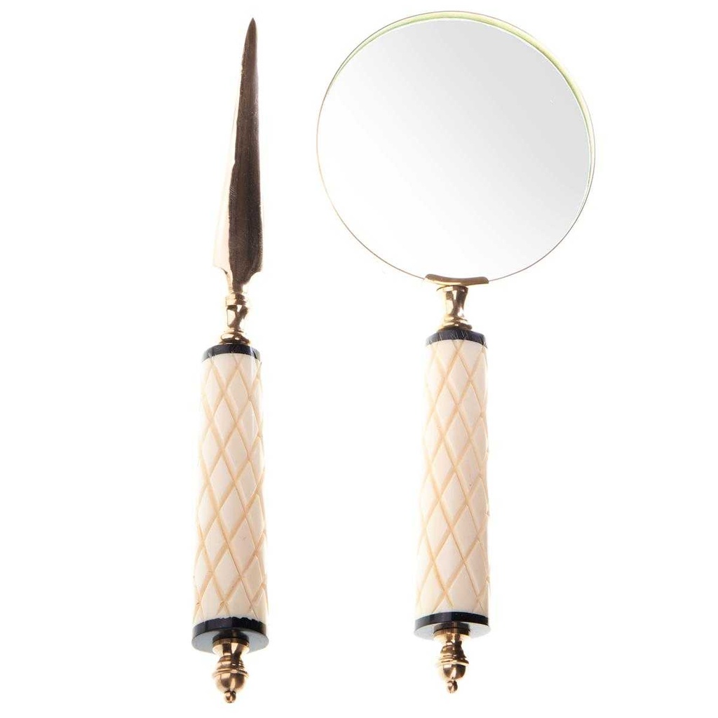 [LA-85067] Leselupe Handlupe Vergrößerungsglas & Brieföffner Set #85067