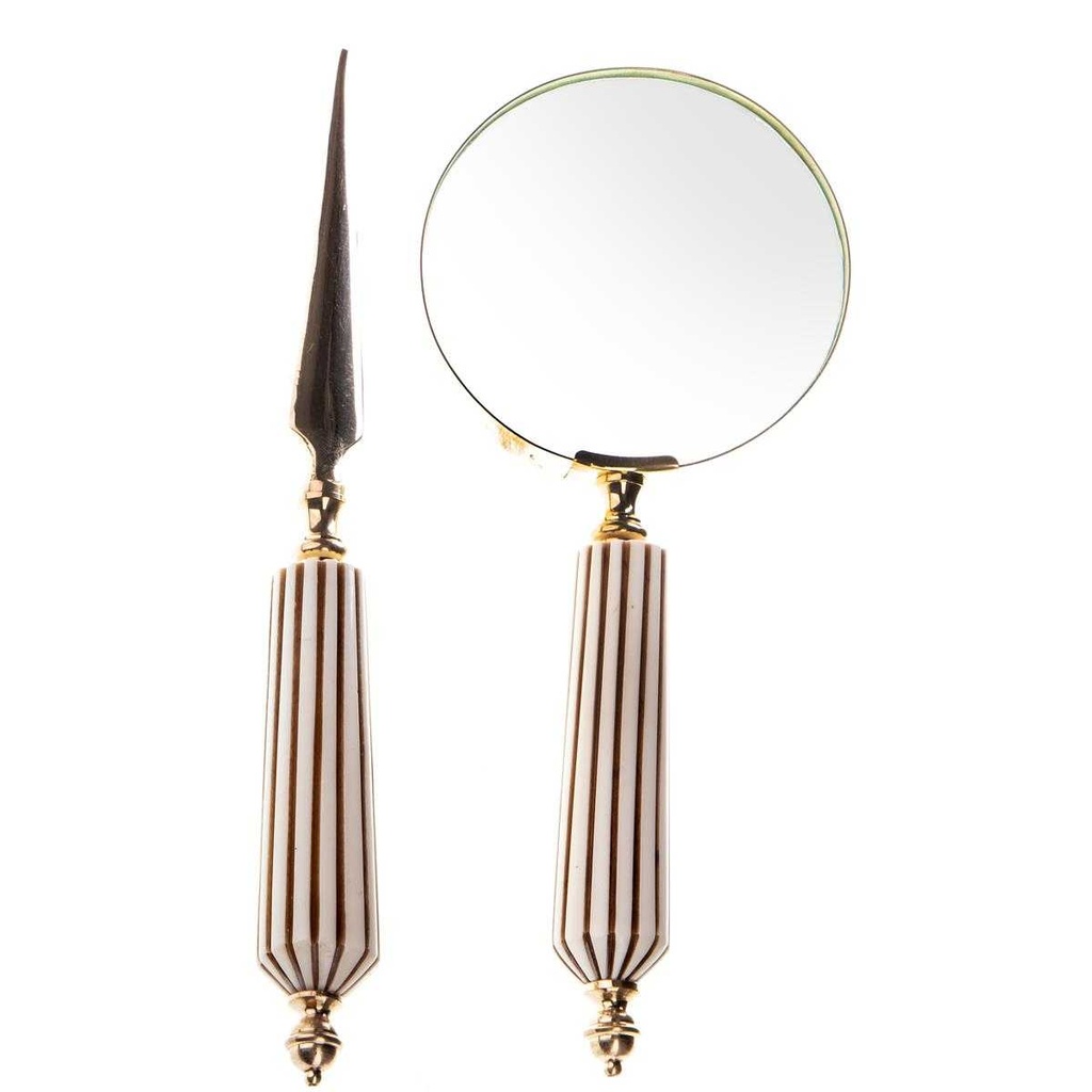 [LA-85069] Leselupe Handlupe Vergrößerungsglas & Brieföffner Set #85069