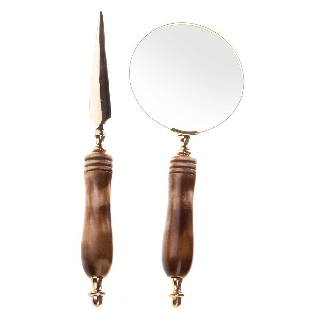 [LA-85071] Leselupe Handlupe Vergrößerungsglas & Brieföffner Set #85071