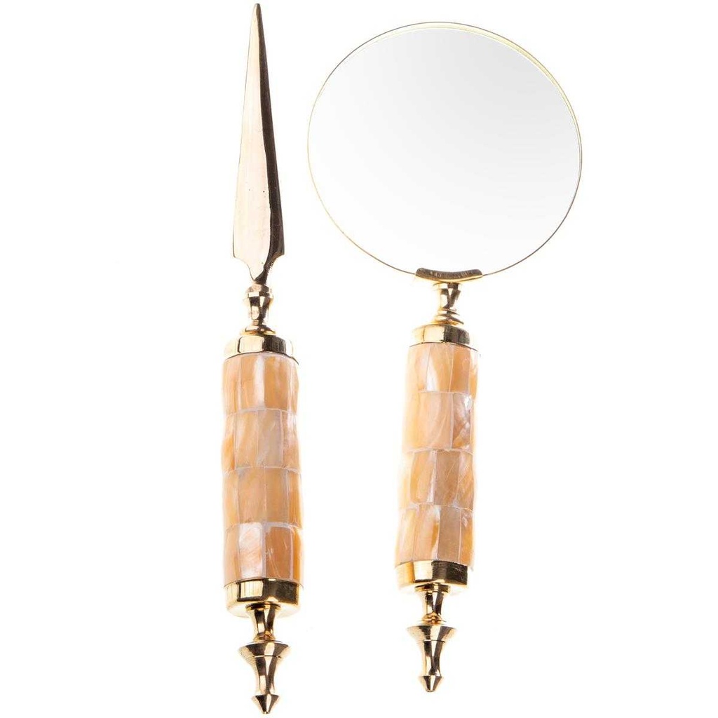 [LA-85075] Leselupe Handlupe Vergrößerungsglas & Brieföffner Set #85075