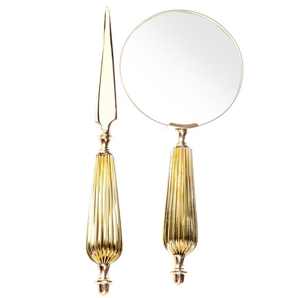 [LA-85078] Leselupe Handlupe Vergrößerungsglas & Brieföffner Set #85078