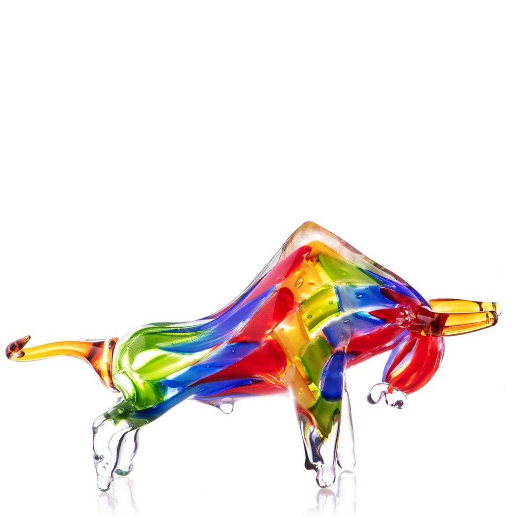 [LA-85107] Skulptur Figur Glas Stier Murano-Stil