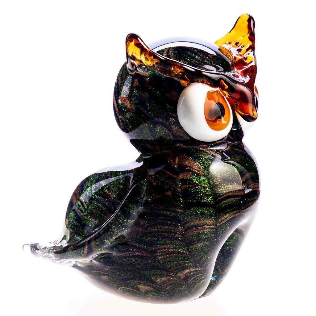 [LA-85113] Skulptur Figur Eule Uhu Glas Murano-Stil