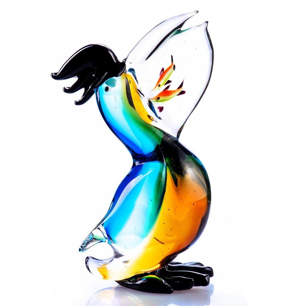 [LA-85118] Skulptur Figur Pelikan Glas Murano-Stil