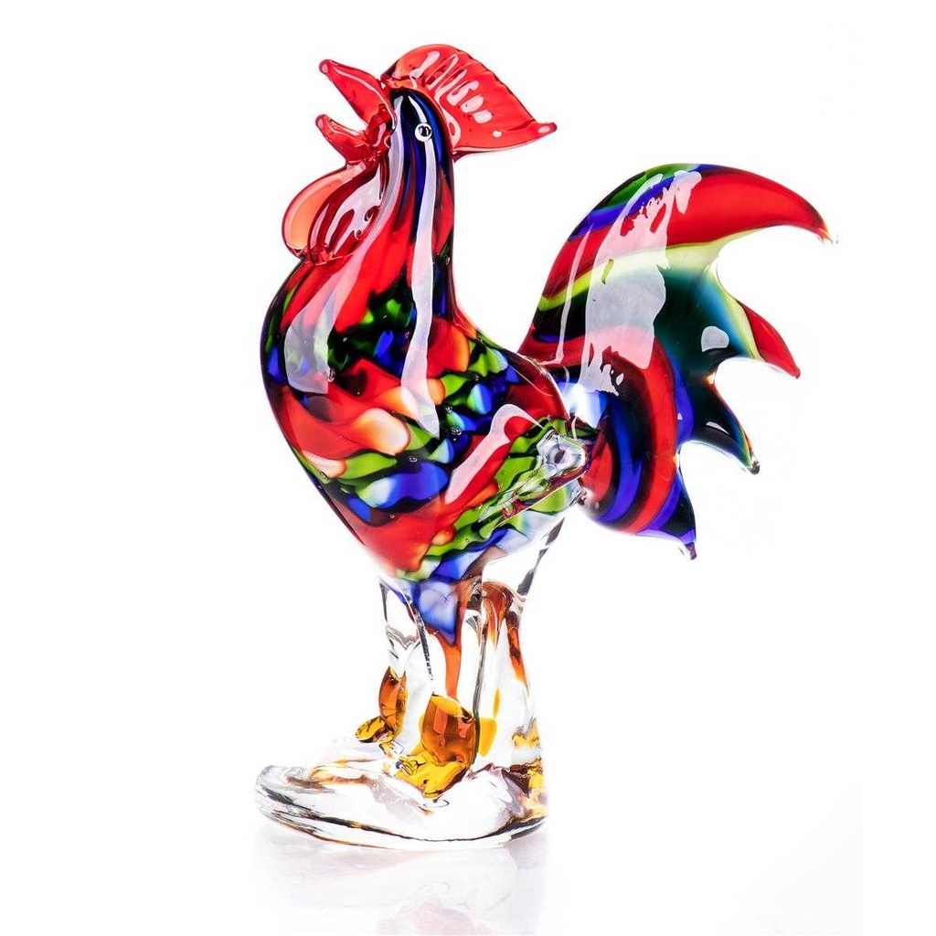 [LA-85123] Skulptur Figur Glas Hahn Murano-Stil #85123