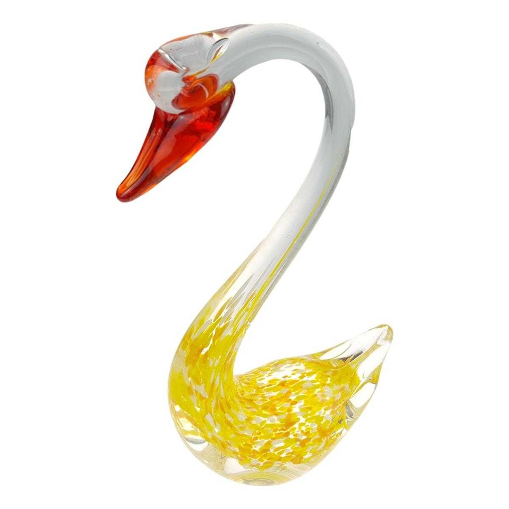 [LA-85126] Skulptur Figur Schwan Mehrfarbig Glas Murano-Stil