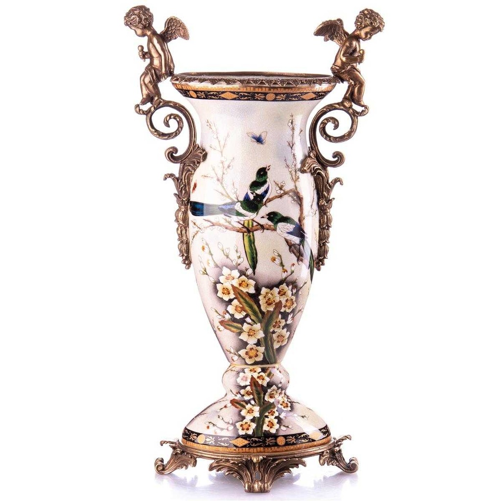 [LA-85167] Porzellan mit Bronze Vase Engeln #85167