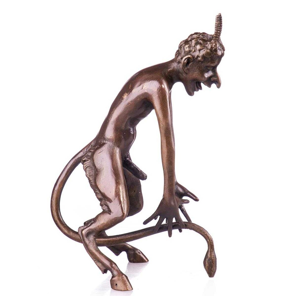[LA-85273] Skulptur Figur Bronzeskulptur Bronzefigur Wiener Art Nackter Teufel #85273