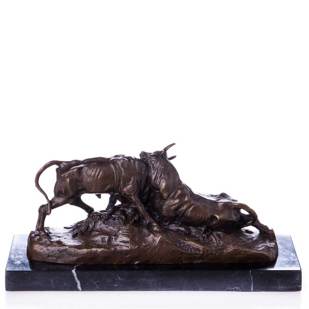 [LA-88068] Skulptur Figur Bronzeskulptur Bronzefigur Kämpfende Stiere