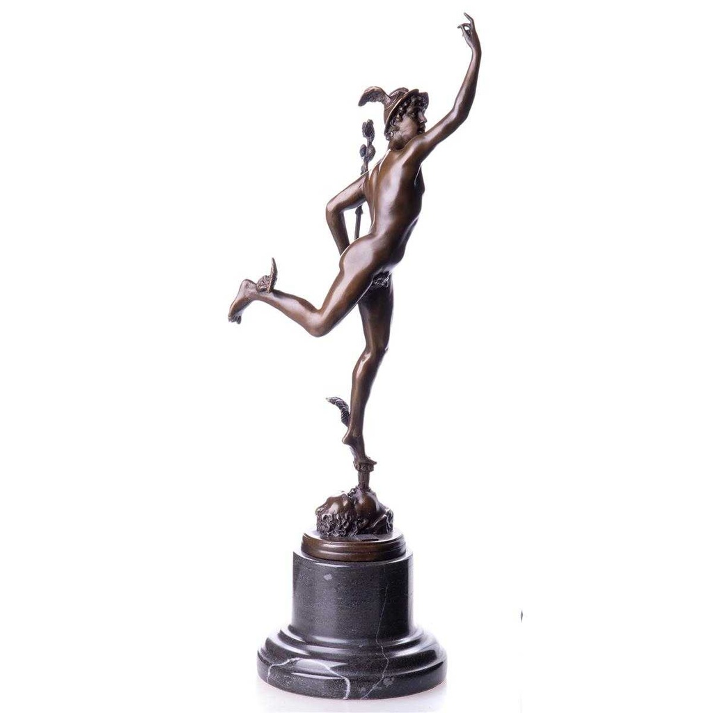 [LA-88073] Skulptur Figur Bronzeskulptur Bronzefigur Merkur nach Giambologna
