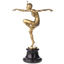 Skulptur Figur Statue Bronzeskulptur Bronzefigur Bronze poliert Tänzerin Con Brio nach F.Preiss