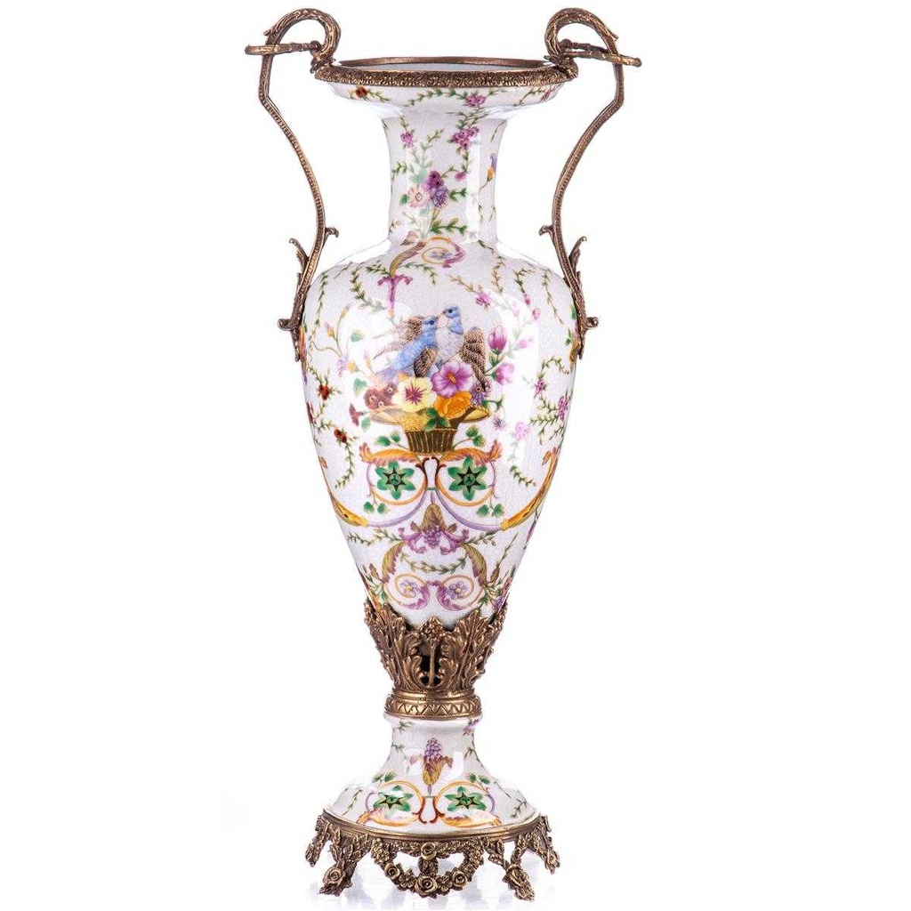 [LA-88198] Vase Porzellan/Messing #88198