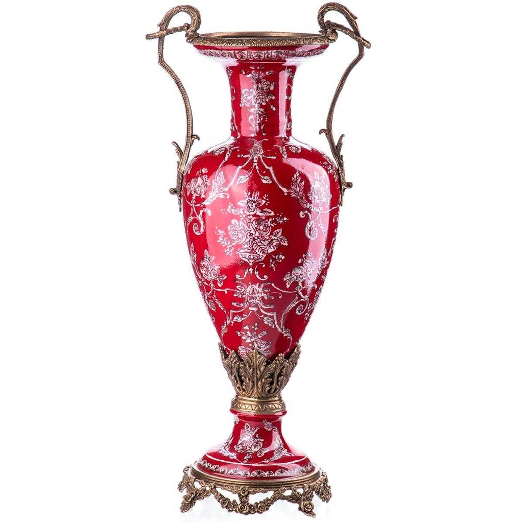 [LA-88199] Vase Porzellan/Messing #88199