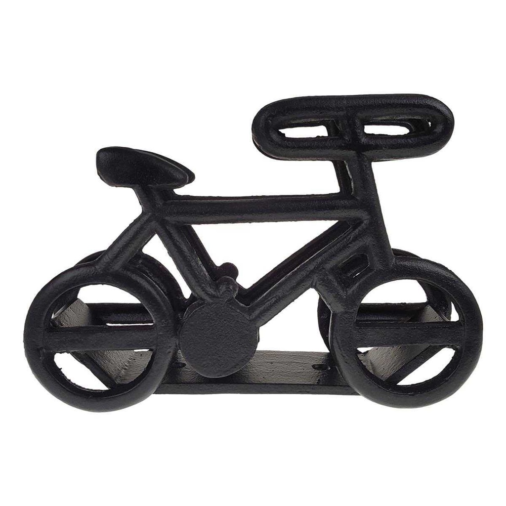 [LA-88217] Fahrradständer Skulptur Fahrrad Gusseisen Schwarz 32x22x10 cm