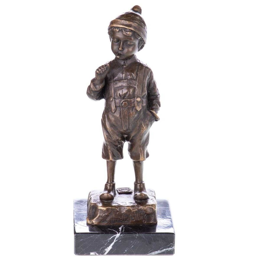 [LA-96829] Skulptur Figur Statue Bronzeskulptur Bronzefigur Bronze Junge mit Cigarette nach Schmidt-Felling