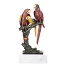 Skulptur Figur Statue Bronzeskulptur Bronzefigur Bronze Papageien farbig