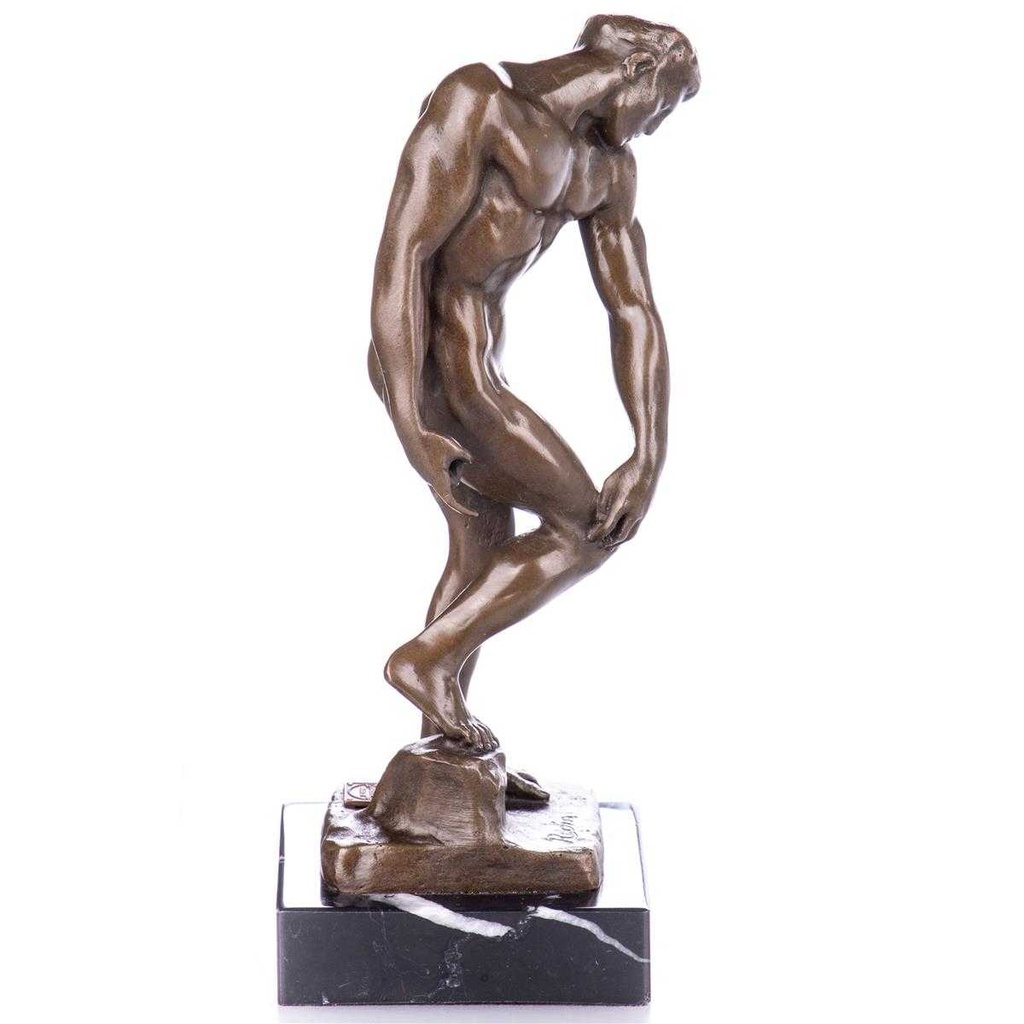[LA-96845] Skulptur Figur Statue Bronzeskulptur Bronzefigur Bronze Männlicher Akt Adam nach Rodin