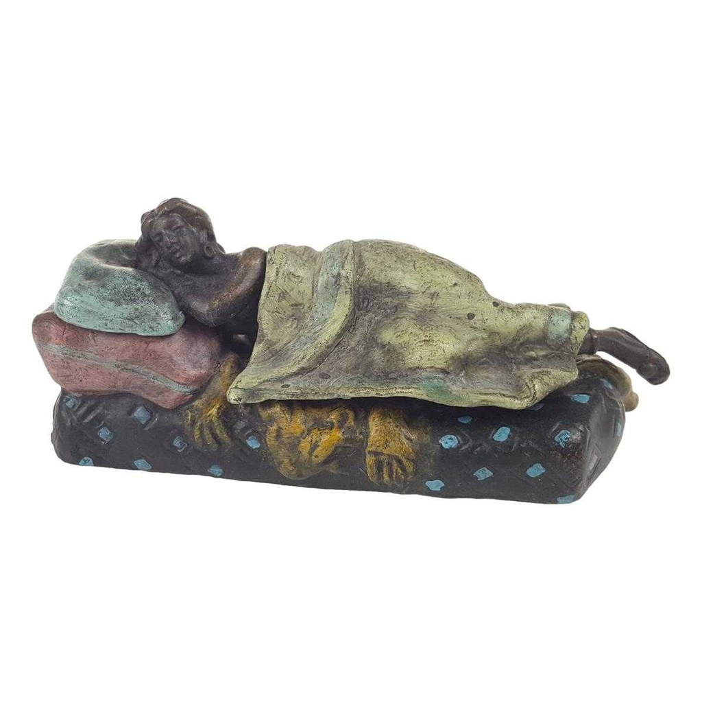[LA-96848] Skulptur Figur Statue Bronzeskulptur Bronzefigur Bronze Weiblicher Akt mit abnehmbarer Decke farbig