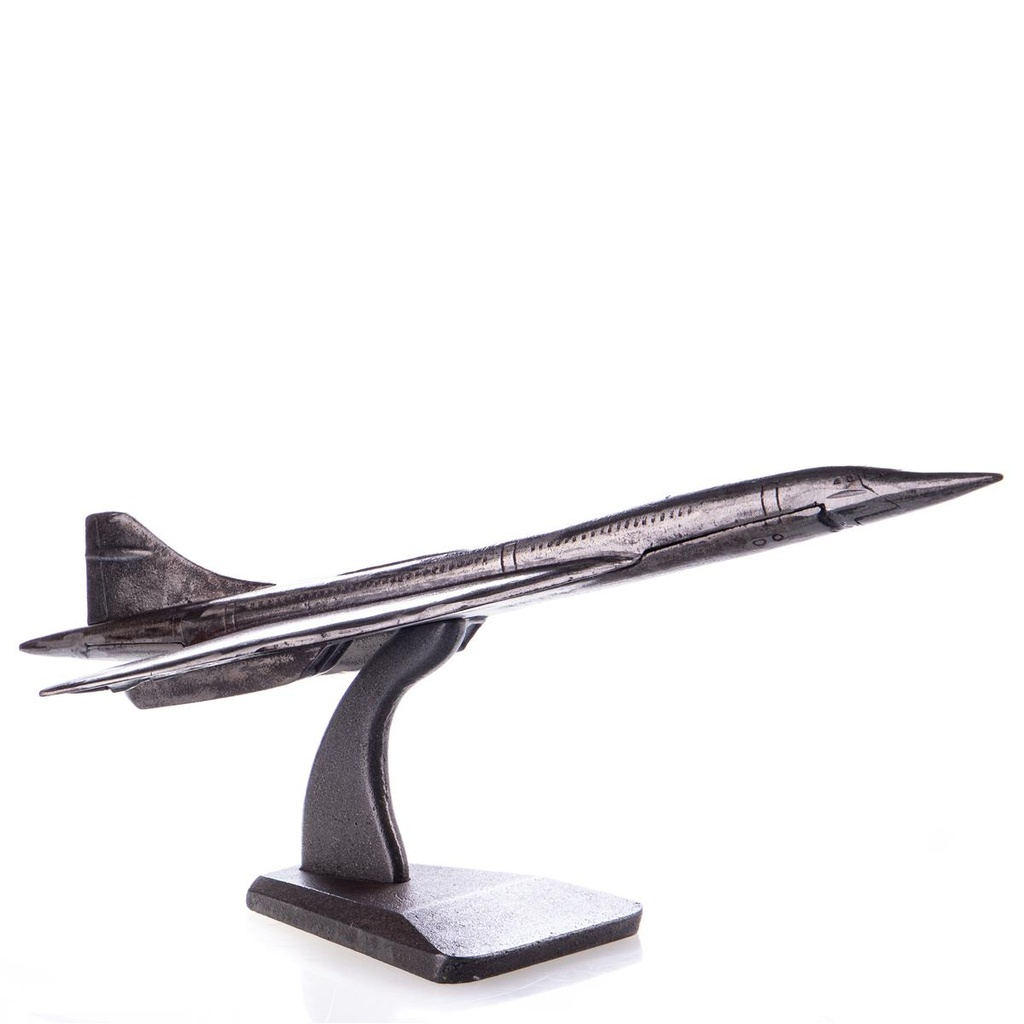 [LA-96867] Figur Skulptur Gusseisen Flugzeug Modell Concorde Maße (HxBxT) ca. 25x60x27 cm