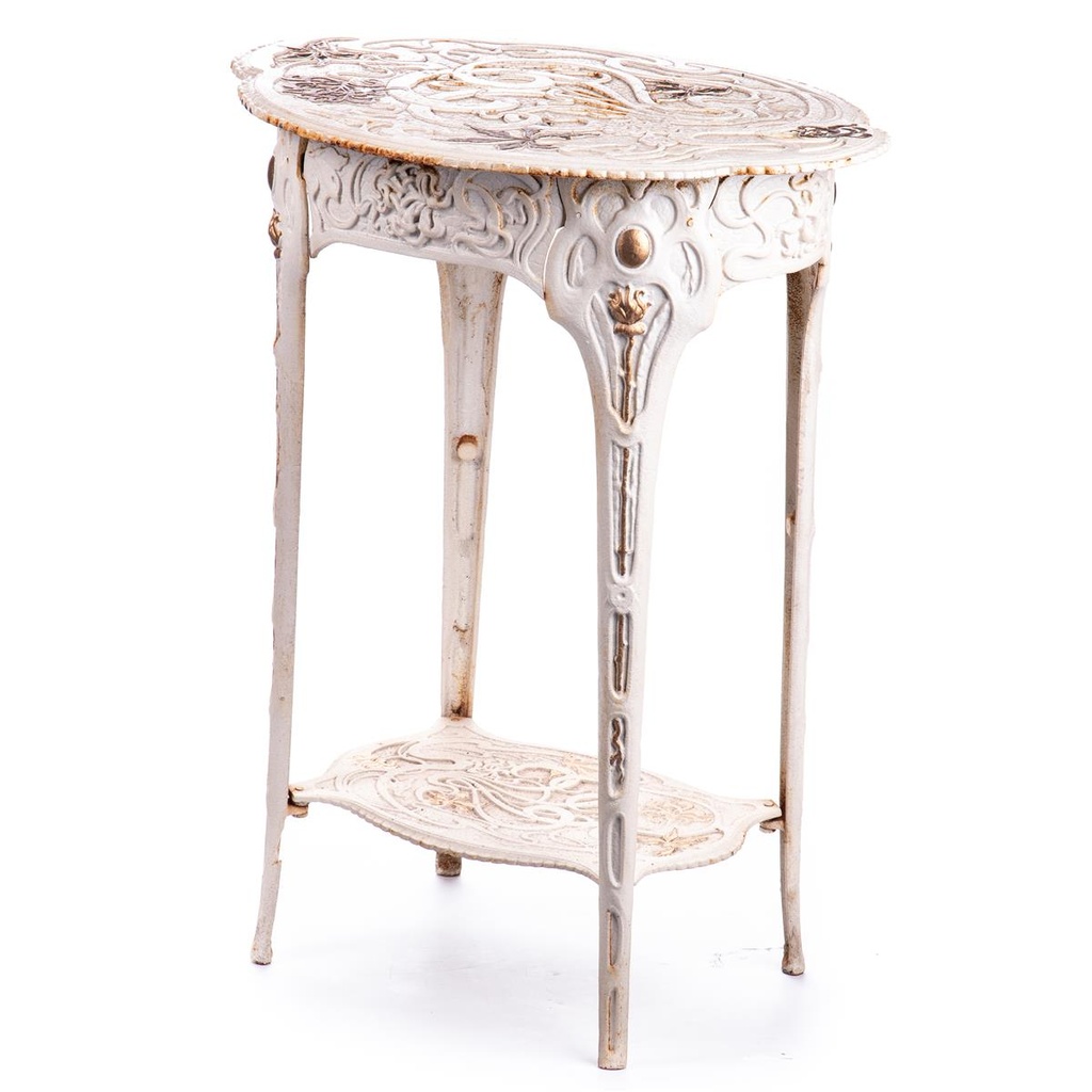 [LA-96868] Gusseisen Jugendstil Beistelltisch Maße (HxBxT) ca. 60x47x36 cm