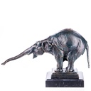 Figur Skulptur Gusseisen Elefant auf Marmorsockel Maße (HxBxT) ca. 27x42x16 cm
