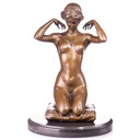 Skulptur Figur Statue Bronzeskulptur Bronzefigur Bronze New Necklace weiblicher Akt mit Halskette