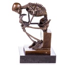 Bronze Skulptur Figur Bronzeskulptur Bronzefigur Statue Der Denker Skelett nach Milo H 22 cm