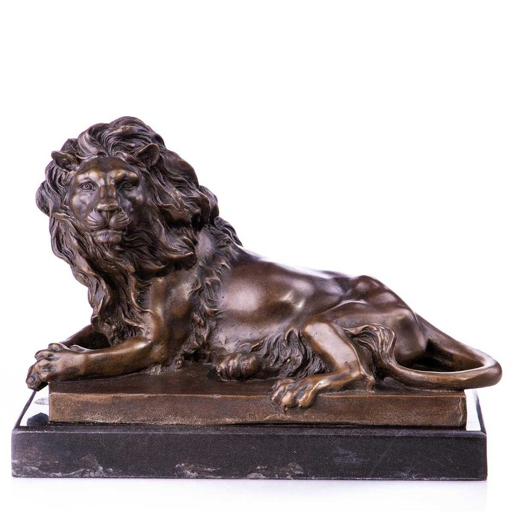 [LA-96895] Skulptur Figur Statue Bronzeskulptur Bronzefigur Bronze Löwe