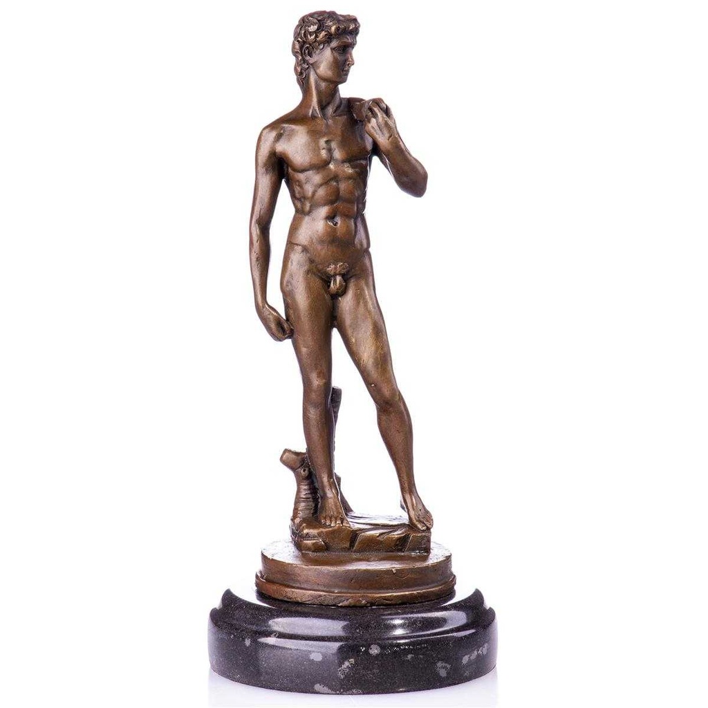 [LA-96899] Skulptur Figur Statue Bronzeskulptur Bronzefigur Bronze David nach Michelangelo