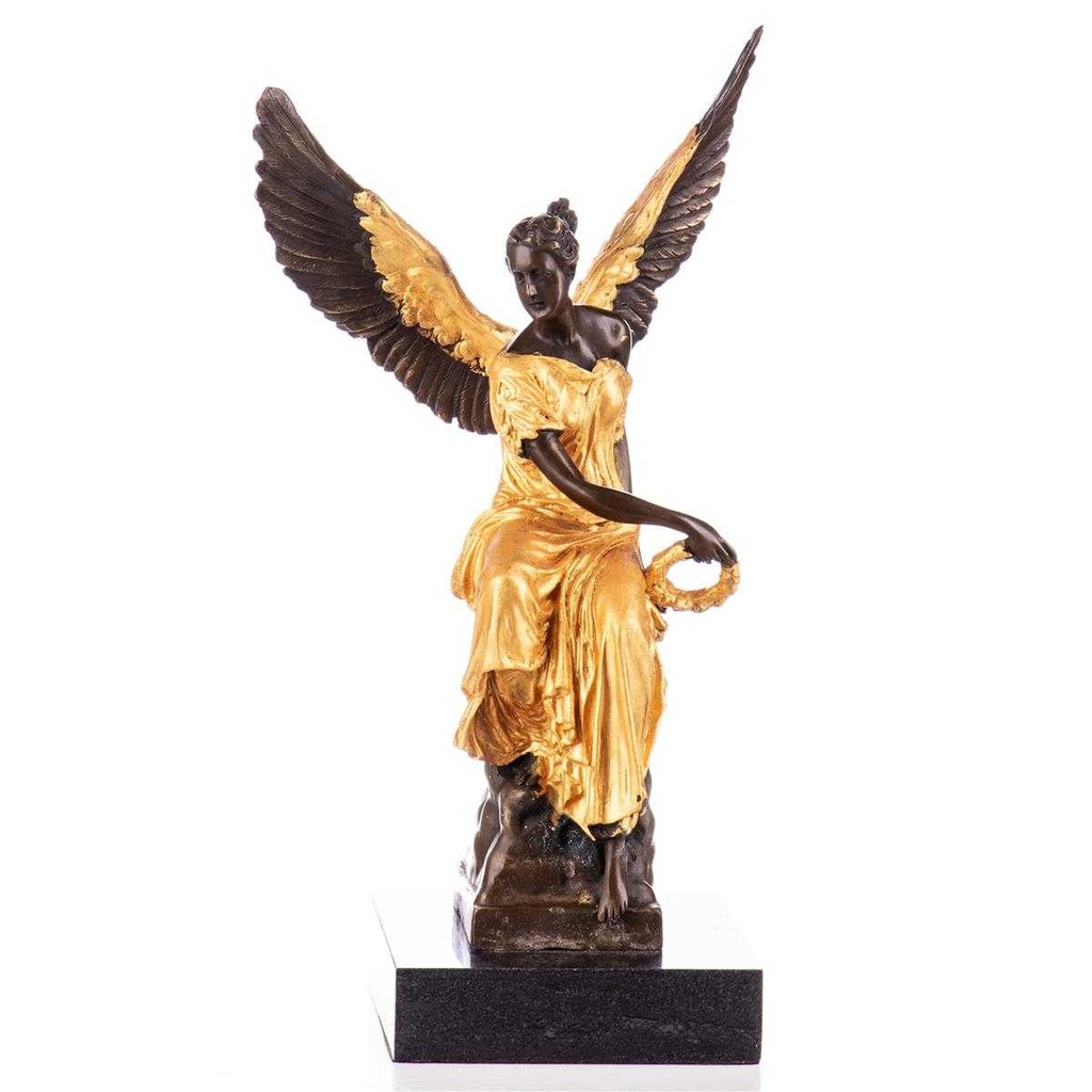 [LA-96902] Skulptur Figur Statue Bronzeskulptur Bronzefigur Bronze Goldene Engel Gold