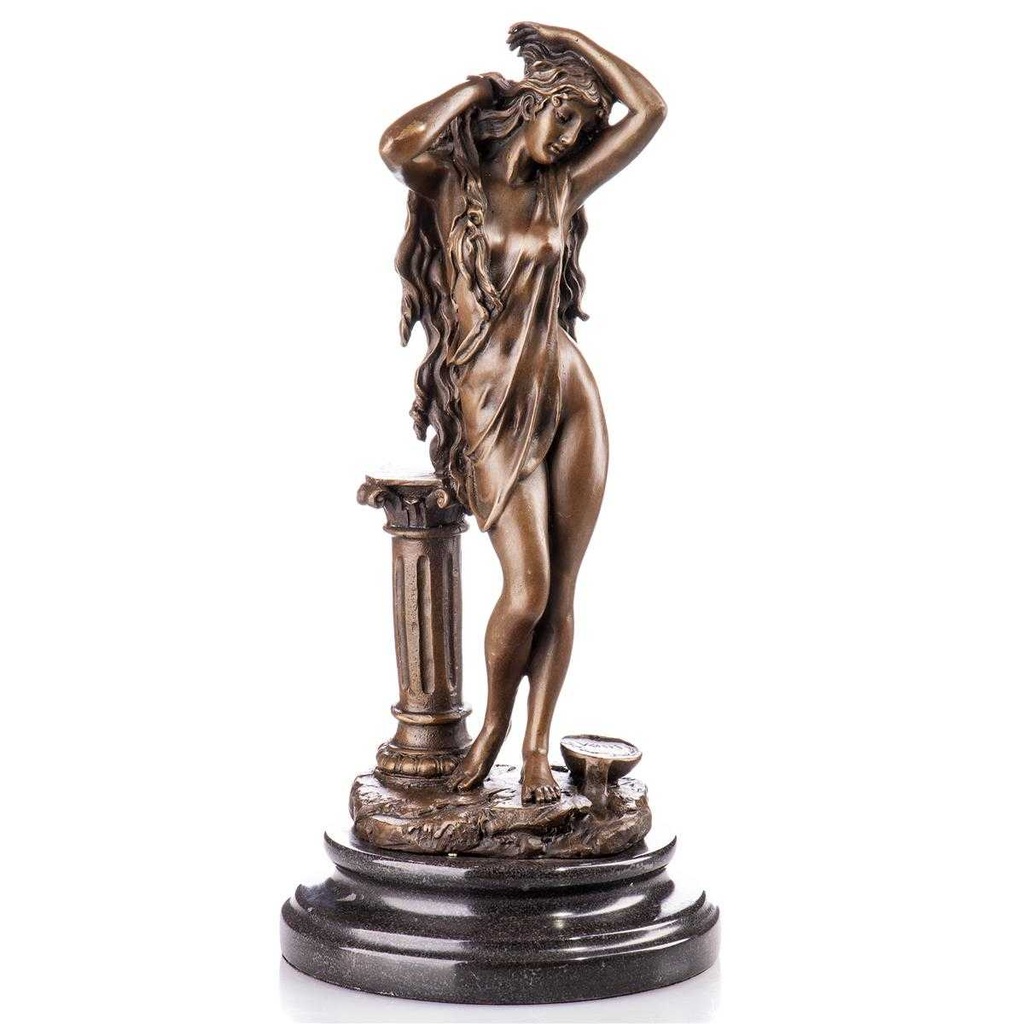 [LA-96903] Skulptur Figur Statue Bronzeskulptur Bronzefigur Bronze Grieschicher Akt Badende Frau