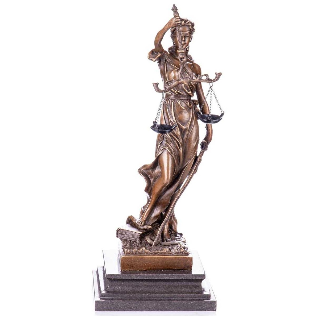 [LA-96904] Bronze Skulptur Figur Bronzeskulptur Bronzefigur Statue Justitia