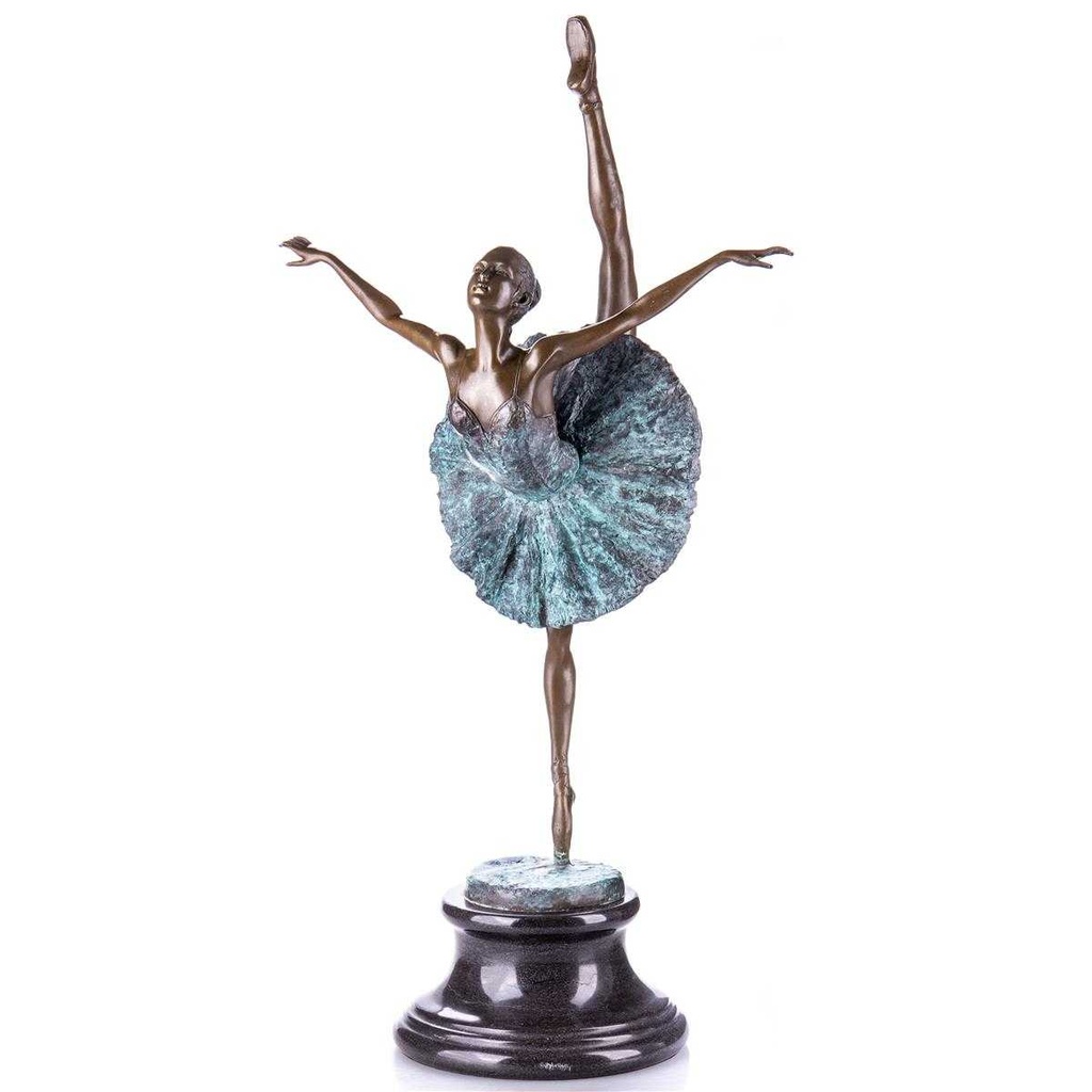 [LA-96906] Skulptur Figur Statue Bronzeskulptur Bronzefigur Bronze Ballerina farbig