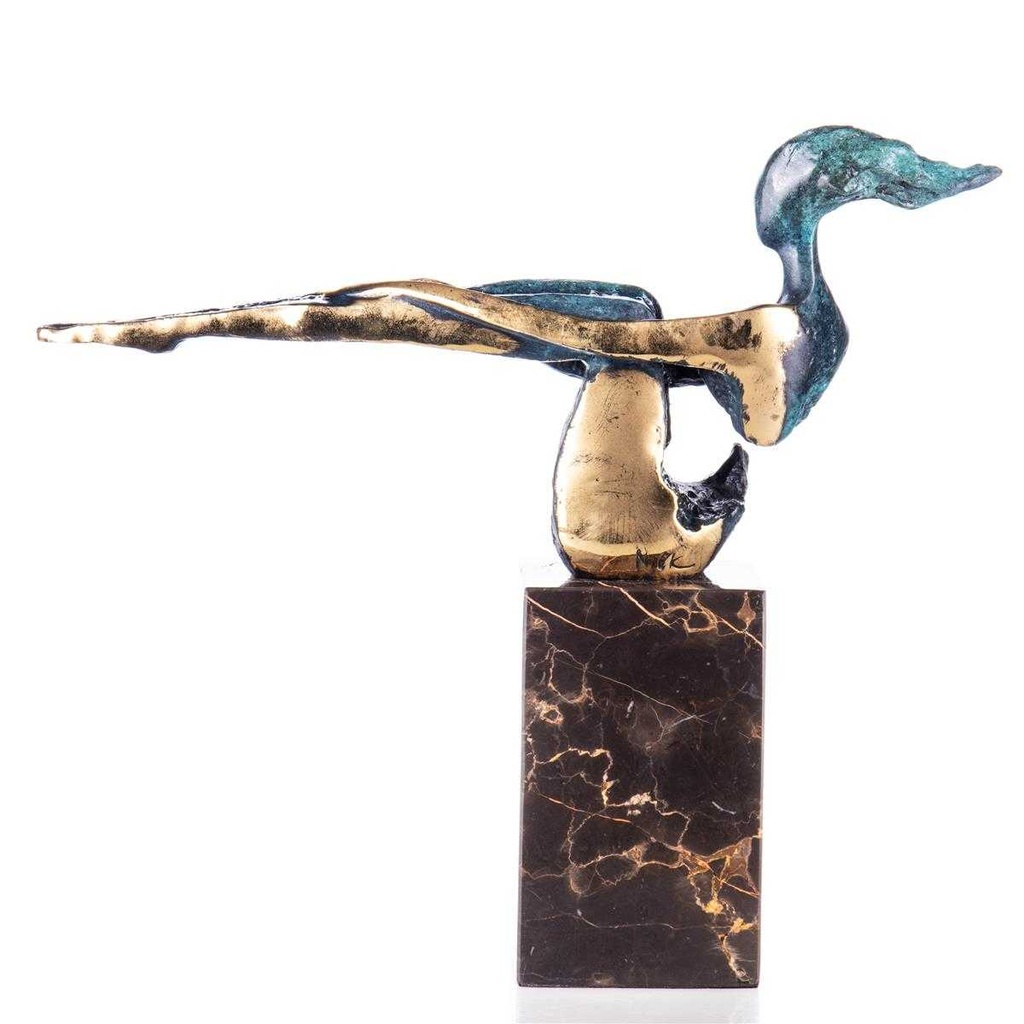 [LA-96919] Skulptur Figur Statue grün patiniert Weiblicher Akt mit Grüner Patina