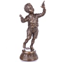 Bronzeskulptur Bronzefigur Junge mit Vogel