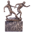 Bronzeskulptur Bronzefigur Fußballer