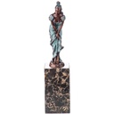 Grün Patinierte Bronzefigur Frau mit Rock