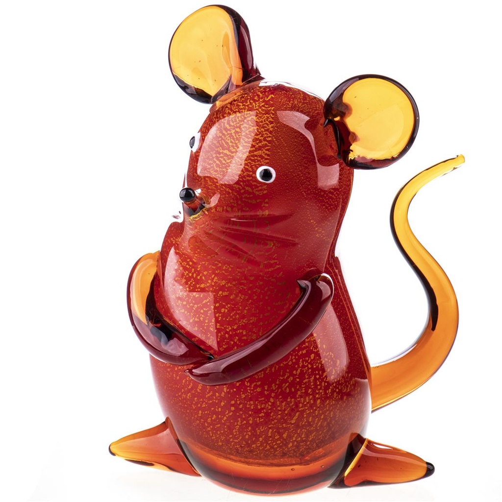 [LA-98976] Skulptur Figur Maus Glas Murano-Stil