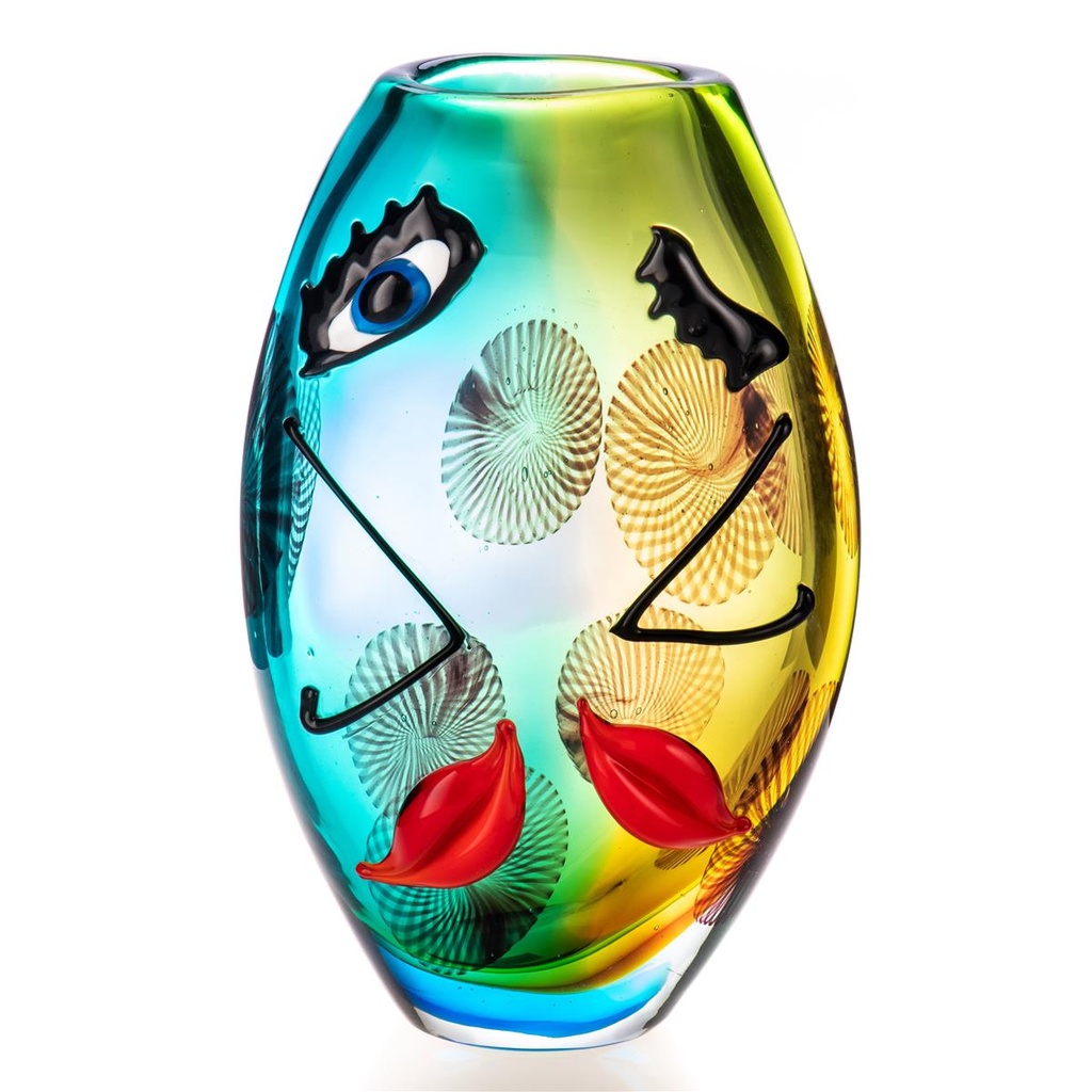 [LA-98987] Figur Skulptur Gesischt Glas Murano-Stil