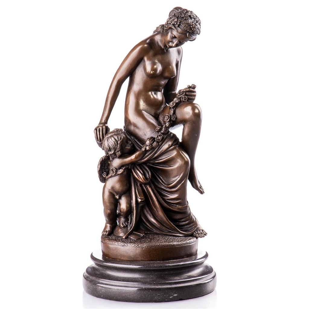 [LA-99070] Bronzeskulptur Bronzefigur Venus und Amor