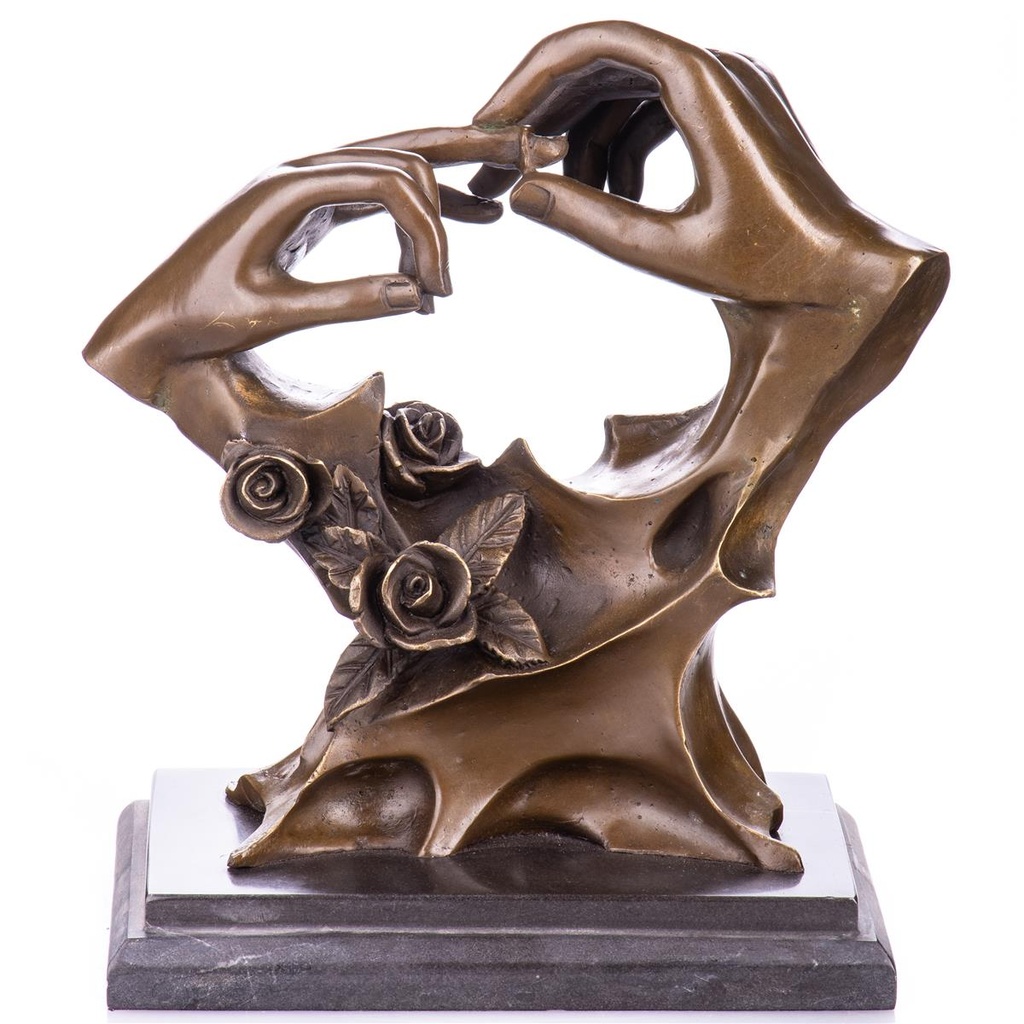 [LA-99124] Moderne Bronzefigur Anstecken der Ringe