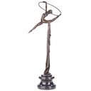 Bronzeskulptur Bronzefigur Turnerin mit Ring und Tuch