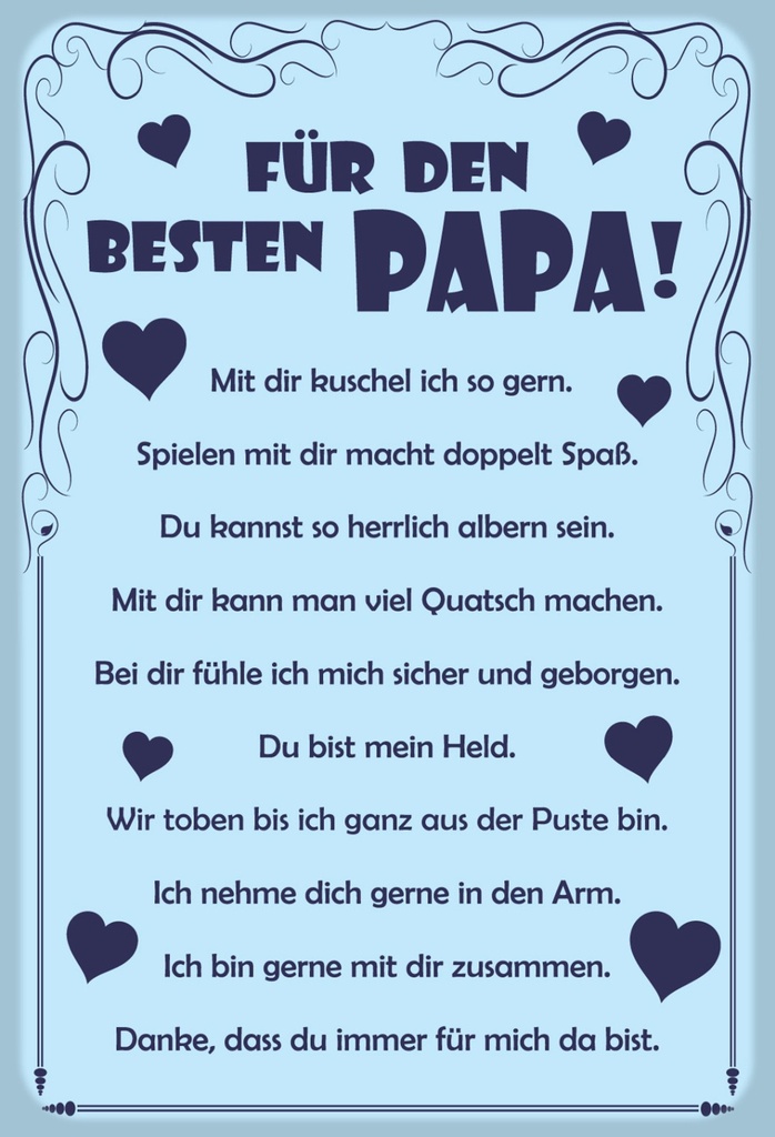 [LA-111635-1812-H] Holzschild 18x12 cm Für den besten Papa Männer Frauen