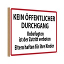 Holzschild 12x18 cm Kein Öffentlicher Durchgang Warnschild Hinweisschild