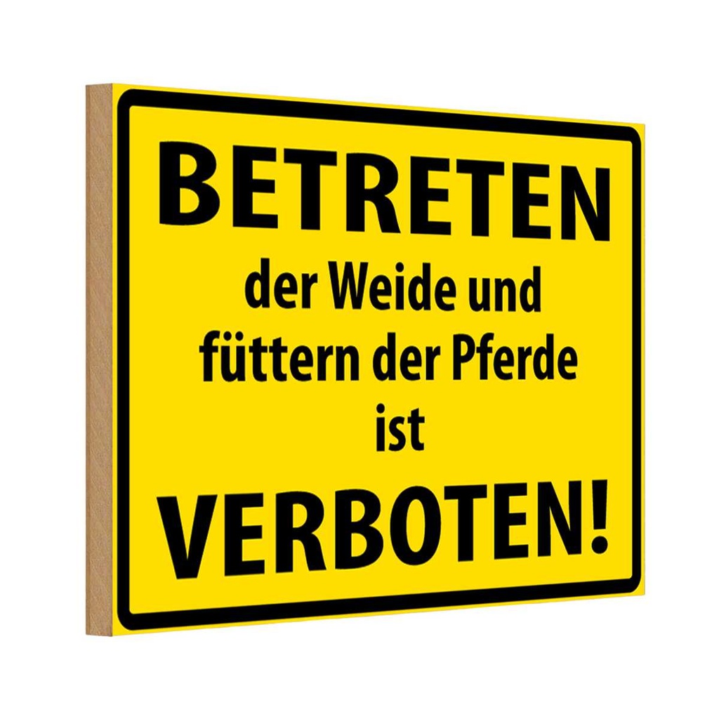 [LA-111647-1812-H] Holzschild 12x18 cm Betreten der Weide verboten Warnschild Hinweisschild
