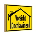 Holzschild 12x18 cm Vorsicht Dachlawinen Warnschild Hinweisschild